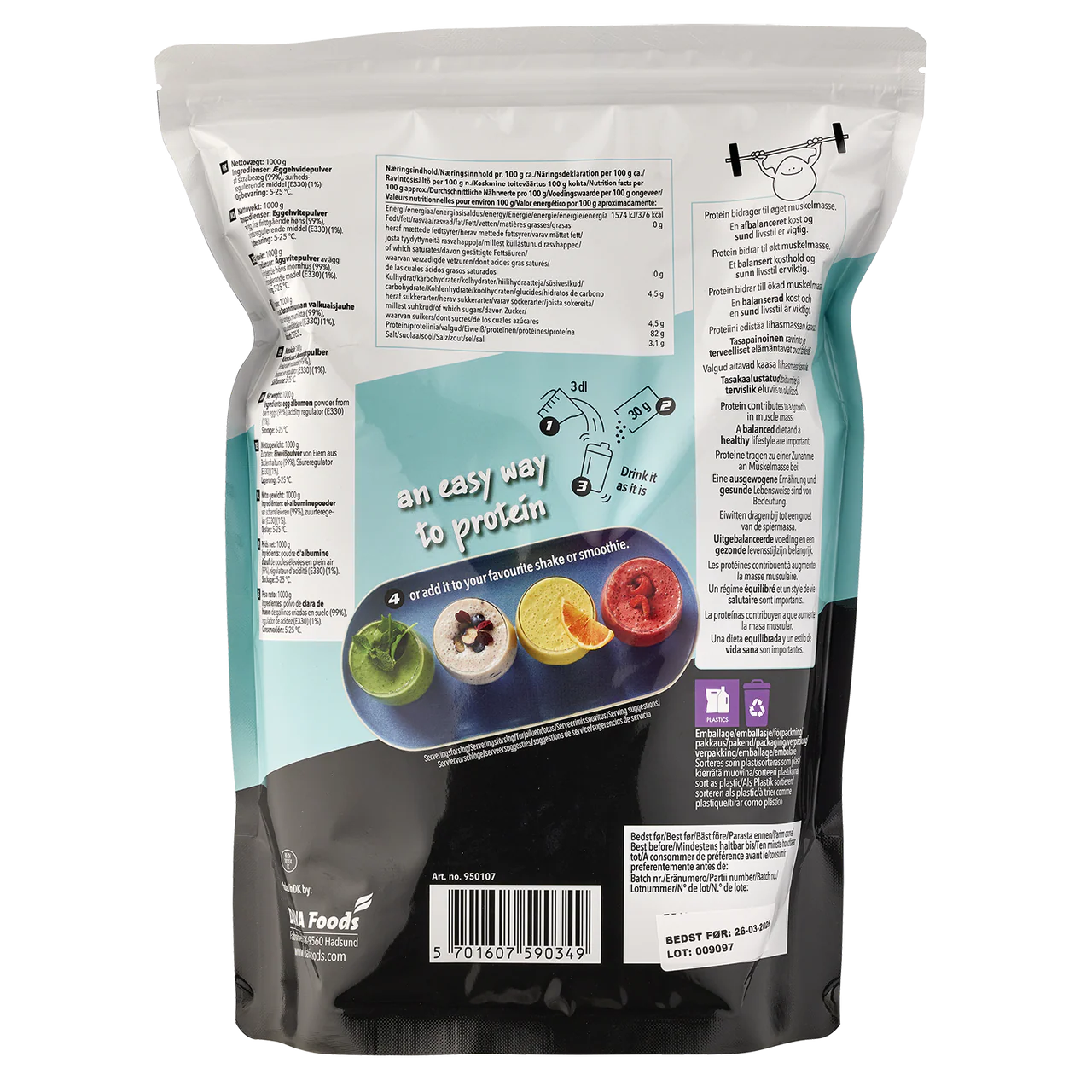 DAVA whitePRO Egg White Powder 1000 g