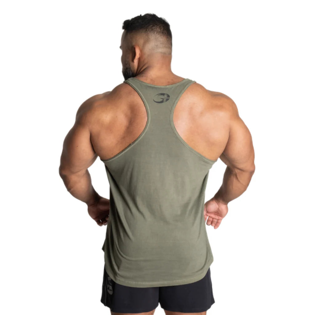 Gasp Skull T-back, Acid Washed, Green