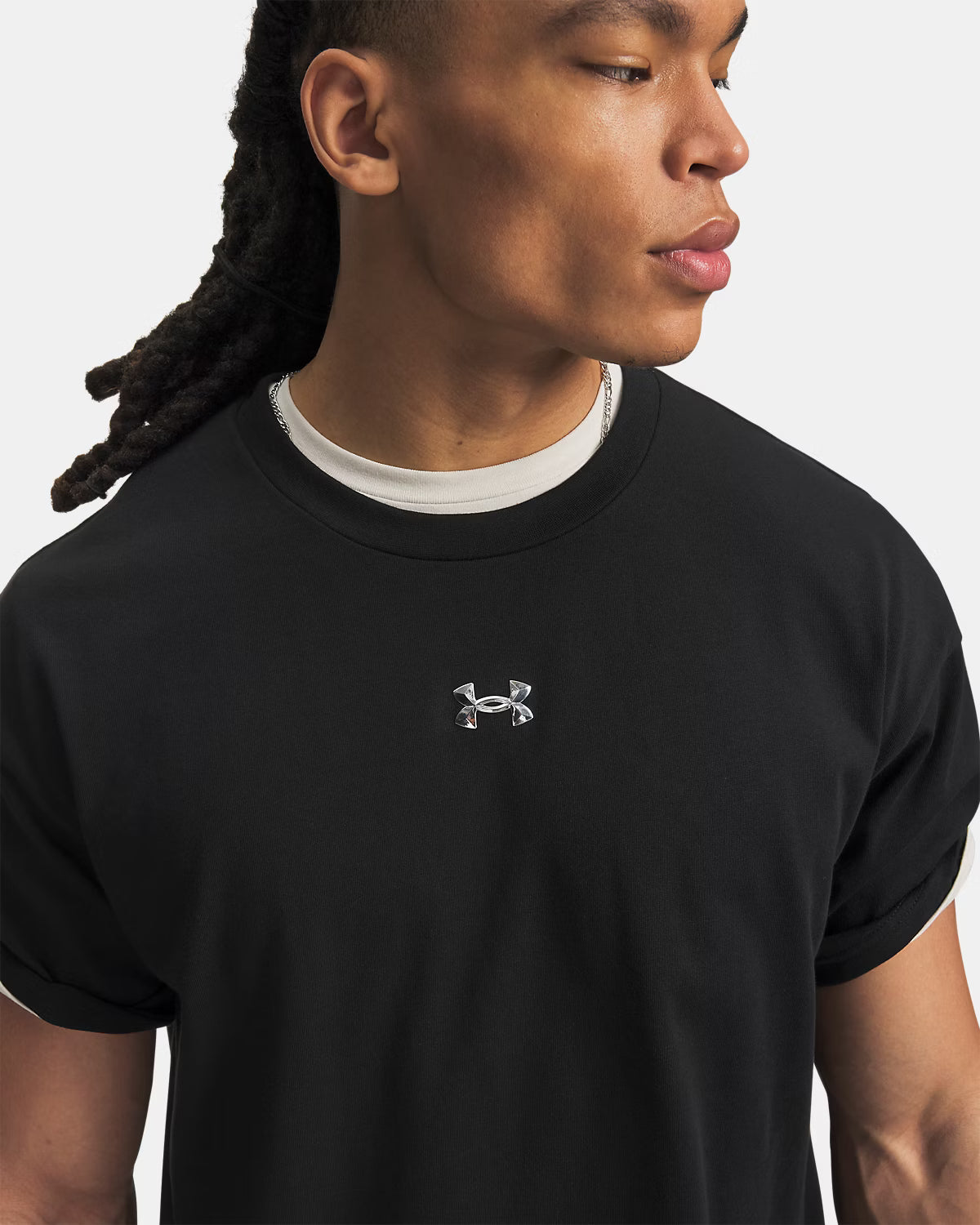 UA M HWT METAL LOGO SS
