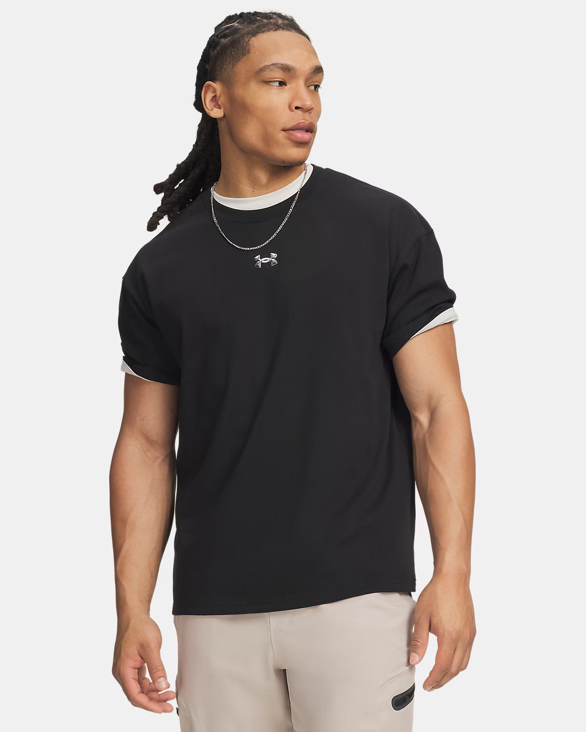 UA M HWT METAL LOGO SS